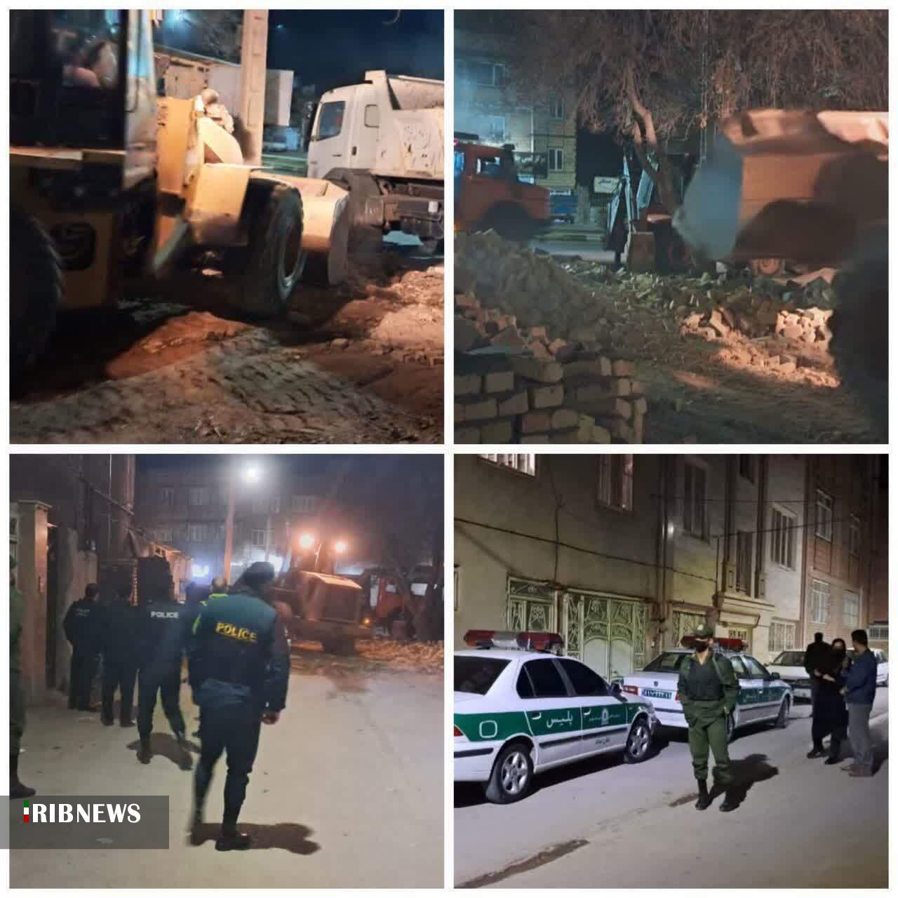 تخریب بنای تازه احداث شده در اسفراین